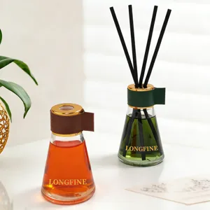 Aromatherapy reed diffuser bottle set, elegant home and hotel air freshener fragrance decor.