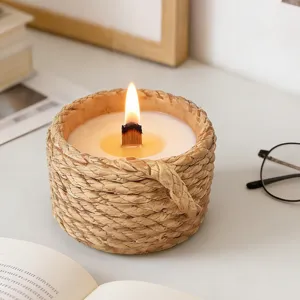 Vintage rope scented candle handmade soy wax candle for cozy home decor and living room
