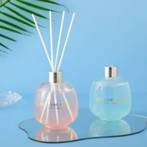 Home Decorative Glass Reed Diffuser Bubble Bottle Aromatherapy Air Freshener With White Fibrous Sticks For Room Hotel