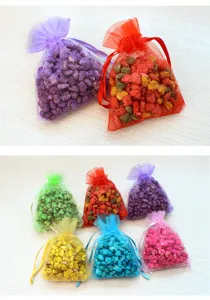 Colorful aromatic stone sachet organza bags set for car and home air freshener decor