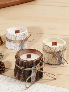 Bougie parfumée artisanale en bois de soja aromathérapie cadeau ensemble déco maison