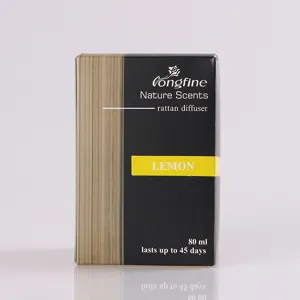 Longfine 80ml lemon scented rattan diffuser set, long lasting home fragrance and room decor.