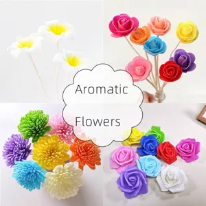 Reed Diffuser Sticks PE Flower Decorative Scented Fragrance Replacement Rattan Sticks For Home Office Fragrance Aromatherapy Accessories