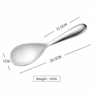 Stainless steel rice paddle with hammer texture, ergonomic handle and durable 304 material.