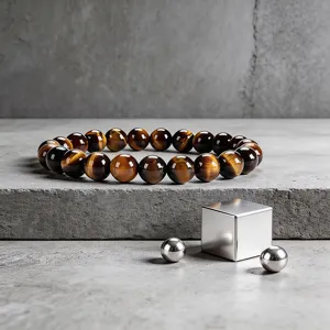 Natural yellow tiger eye stone bead bracelet for men and women gemstone jewelry accessory