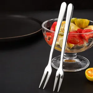304 Edelstahl Obstgabel Verdickte Einfarbige Gebäck Kuchengabel Kaffeelöffel Mondkuchen Sharing Gabel Besteck