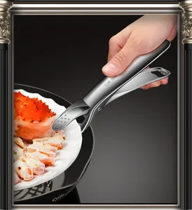 Stainless steel anti-scalding dish clip kitchen tool for safely lifting hot plates and bowls.
