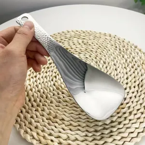 Stainless steel rice paddle hammered design serving spoon kitchen tool for home use