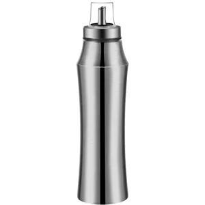 Stainless steel oil dispenser bottle for kitchen cooking, leakproof cruet for oil and vinegar.