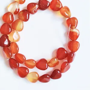 Natural carnelian gemstone heart shaped loose beads 10mm for DIY jewelry making necklace