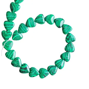 Natural stone heart loose beads 10mm green crystal agate DIY jewelry making accessories