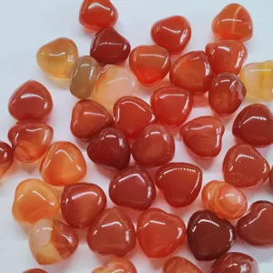 Set aus 15 mm herzförmigen natürlichen Karneol-Achaten für Dekoration und Schmuckherstellung
