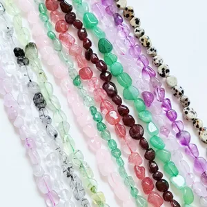 Natural 6-8mm irregular crystal gemstone loose beads string for DIY jewelry making accessories.