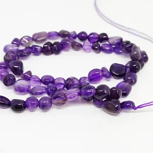Natural Amethyst Irregular Chip Beads Loose Stone Semi-Finished Strands for Jewelry Making