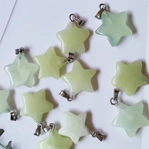 Natural crystal pentagram star pendant diy jewelry necklace bracelet accessories wholesale bulk set