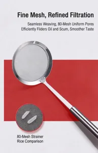 Écumoire en acier inoxydable à fine maille pour filtrer l'huile et la mousse en cuisine
