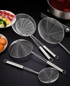 Stainless steel hot pot skimmer mesh strainer ladle kitchen noodle spider sieve tool