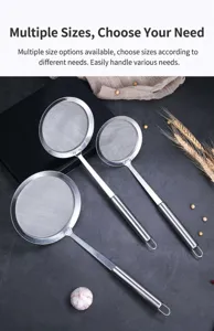 Set d'écumoires en acier inoxydable, fine passoire pour filtrer l'huile et la cuisine.