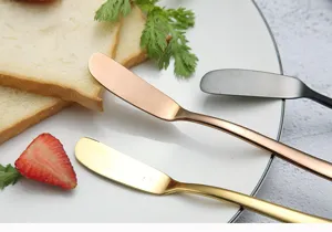 Stainless steel butter knife set, elegant jam spreader for home kitchen and daily use.