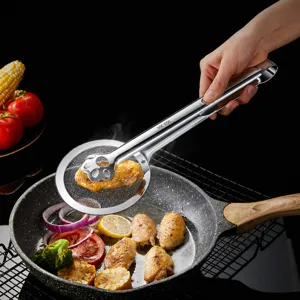 304 Stainless Steel Kitchen Tongs Colander Strainer Food Clip Fried Food Oil Drain Clip Cat Claw Design Cooking Gadget