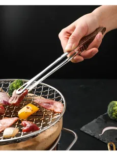 Stainless steel barbecue grilling tong long food serving tong for restaurant buffet steak