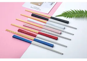 Stainless steel chopsticks set modern tableware home kitchen non slip food grade silverware
