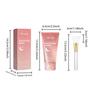 Set masque de nuit collagène HOYGI avec pinceau, soin hydratant peel-off pour le visage.