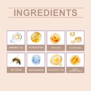Skincare product ingredients detail infographic chart showing key cosmetic formula components clearly.