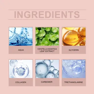 Vue détaillée des ingrédients clés du masque facial hydratant au collagène peel-off