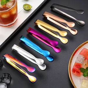 Pince à Glaçons en Acier Inoxydable Pince Alimentaire de Cuisine Pince à Sucre Épaisse Pince à Barbecue Gadgets Métalliques Pour Bar à Maison
