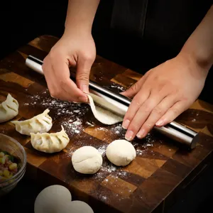Stainless Steel Rolling Pin Small Medium Large Metal Dough Roller Baking Tool For Dumpling Skin Pastry Kitchen Gadgets