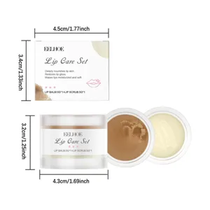 EELHOE Lip Care Set Moisturizing Lip Balm and Exfoliating Scrub for Smooth Lips 10g