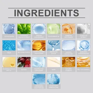 Detailed cosmetic skincare product active ingredients list and formula specifications view.