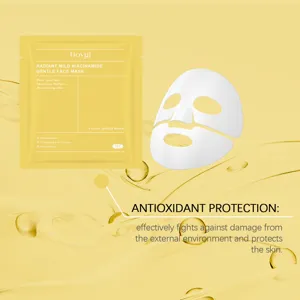 HOYGI niacinamide sheet mask detail showing antioxidant protection and key skin care ingredients.