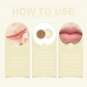 Detail view showing lip care scrub and balm usage steps for smooth hydrated lips.
