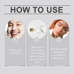 Step-by-step usage guide detail showing facial skincare routine with firming cream product.