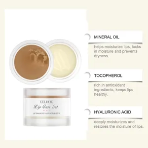 Eelhoe nourishing lip care set with scrub and moisturizing balm for smooth healthy lips.