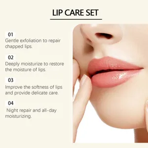 Eelhoe lip care set for gentle exfoliation and deep moisturizing to repair chapped dry lips.