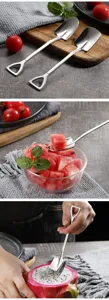 Kreatives Edelstahl Schaufel Löffel Set für Obst Wassermelone Dessert Eiscreme Besteck