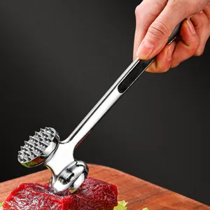 Schwerer Fleischklopfer Hammer Doppelseitiger Zinklegierung Fleischhammer Klopfwerkzeug für Steak Rindfleisch Küche Kochutensilien