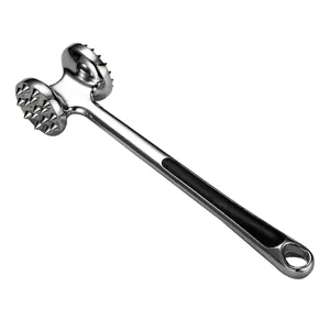 Edelstahl doppelseitiger Fleischklopfer Hammer Küchenwerkzeug mit ergonomischem Griff