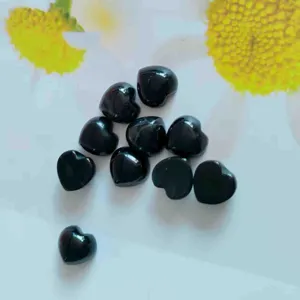 Black heart gemstone cabochons natural stone crystal agate DIY jewelry ring accessories