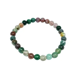 Natural Indian agate gemstone beaded bracelet colorful round stones handmade jewelry fashion item