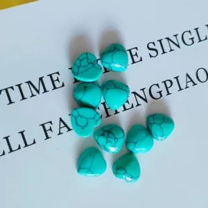 Natural turquoise stone heart shaped cabochons for DIY jewelry making rings necklaces accessories