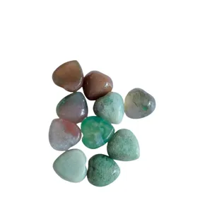 Natural gemstone heart cabochon crystal agate charms for DIY jewelry making rings necklaces.