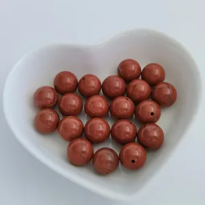 Natural red jasper round loose beads 10mm semi precious stone for DIY jewelry making accessories.