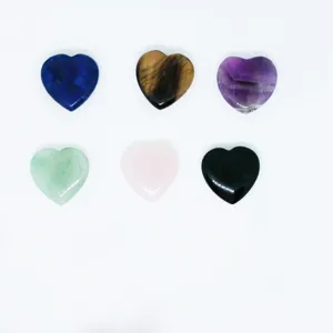 Natural crystal heart shaped pocket stone gemstone unholed decor 25mm spiritual healing