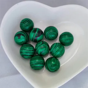 12mm natural malachite agate gemstone round beads DIY jewelry making accessories details view