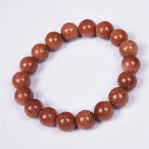 Brown goldstone bead bracelet single circle natural gemstone jewelry for daily wear main view