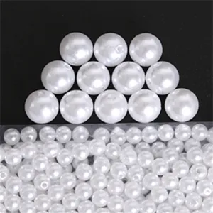 ABS Imitation Pearl Beads Loose Craft Beads For DIY Jewelry Making Bracelet Necklace Accessories White
